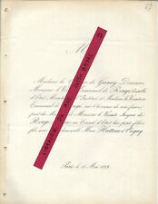 FAIRE PART MARIAGE + Jacques de ROUGE / Marie HUTTEAU d'ORIGNY +1869 + naissance