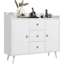 HOMCOM Buffet 90x32x80cm Blanc