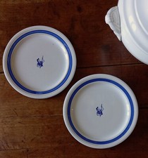 x2 assiettes GIEN «Gondolo», paire d'assiettes à dessert vintage.