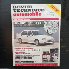 Revue technique Renault 19 16S GTX TXE TXI 1.7 Chamade RTA R19 1721 1764 Cc Rta