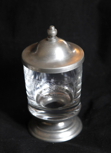 Chope verre ciselé ancien