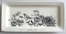 Plat à Cake rectangulaire Geneviève Lethu Décor champêtre "Un jardin en hiver"