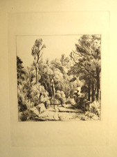 Adolphe M. BEAUFRERE (1876-1960) EAU FORTE ORIGINALE MONFORT L'AMAURY YVELINES c