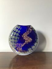 MICHELE LUZORO (1949) BIOT VASE MEPLAT VERRE SOUFFLE INCLUSIONS SIGNE ET DATE 95