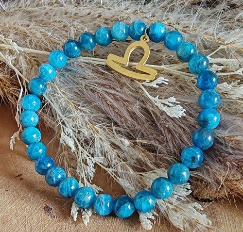 Bracelet apatite bleue - bleue, /