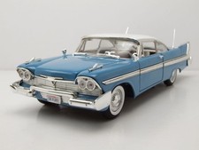 Plymouth Fury 1958 Bleu Modèle de Voiture Blanc 1:18 MotorMax