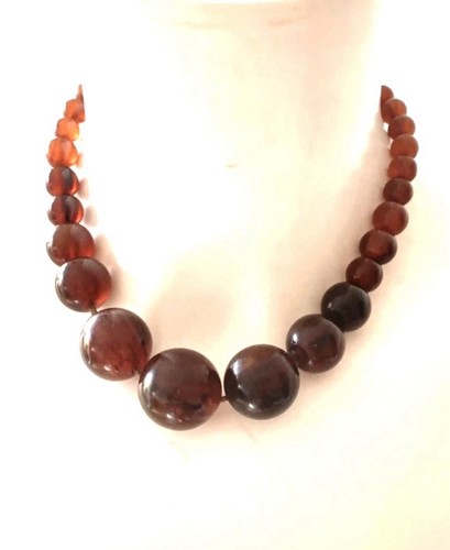 Collier perle bakelite - g,