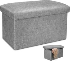 Pouf de Rangement - Pouf Coffre Tabouret Rangement Sac de Rangement Pliable B...