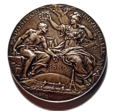 EXPOSITION UNIVERSELLE PARIS 1889 - Grav. Louis Bottée -Médaille bronze argenté
