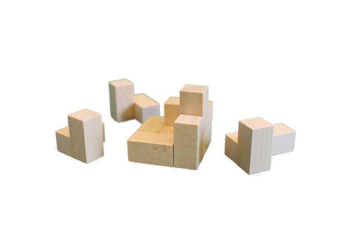 Jouet bois puzzle cube - en,