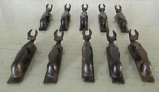 Ensemble de 10 porte-couteaux ou porte-baguettes en bois Forme de vache ou zébu