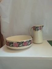 Ensemble de toilette vintage en faïence Saint Amand les eaux Art Déco