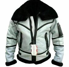 Veste Pilote Aviateur B3 RAF En Cuir De Mouton Blanc Neuve