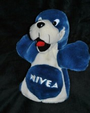Doudou Marionnette Pingouin NIVEA Otarie Bleu Blanc Manchot Pingun Peluche TTBE