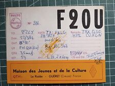 BR0068 Carte radio amateur QSL - 1965 FRANCE F2OU MAISON DES JEUNES GUERET