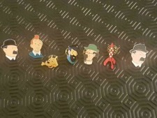 Pin's Tintin et Milou - Série Tintin Tournesol Haddock Dupondt Fusée - Bon état