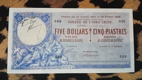 Billet piastres banque de - 5,