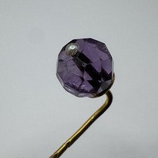 Epingle à cravate ancienne Améthyste - Métal Doré