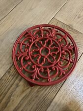 Ancien dessous de plat en fonte Rouge Grille Aération Cuisine Deco Ancienne