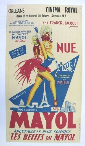 Affiche ancienne concert mayol - ancienne,