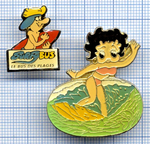 Lot pin surf planche betty - planche,