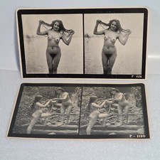 ? 2 photos anciennes vues stéréos nus féminins érotique sur papier n°8