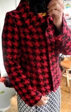 Veste 123 1.2.3  tissée tissée pied de coq 40 rouge noir Un deux trois