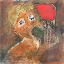 Tableau peinture portrait expressionniste XXe