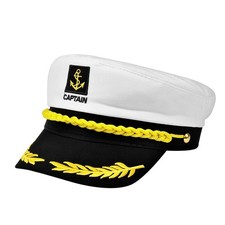 Casquette Capitaine Bateau, Chapeau Adulte Capitaine Yacht Marin Réglable, Ac...