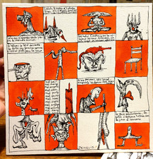 dessin original toile art brut singulier outsider demelis