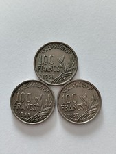 LOT 3 PIECES 100 FRANCS COCHET 1955 1957 1958 FRANCE Ref22856J