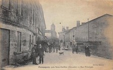 CPA 33 PUISSEGUIN PRES ST EMILION RUE PRINCIPALE (animée