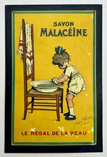 SAVON MALACEïNE Le Régal de la Peau : Tôle lithographiée par Georges Redon 1924