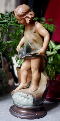 Platre polychrome fillette - platre,