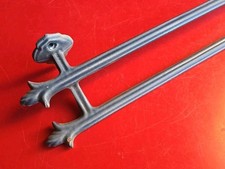 PORTE-SERVIETTE MURAL  EN FONTE ÉMAILLÉE BLEUE Ancien Double 