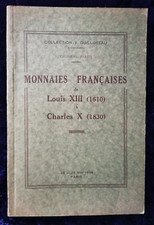 Monnaies Françaises Louis XIII Charles X collection Guilloteau 1934 Numismatique