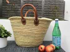 Couffin anses cuir, panier