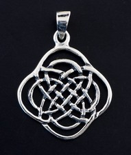 Pendentif Bouddhiste tibétain Nœud sans fin ou infini  en Argent 925  # 25439