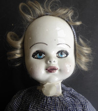 2 jolie Poupée ancienne tête ceramique  poupée française ? 1930-40s ?