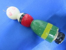 ANCIEN TRICOTIN en bois peint