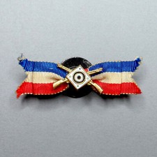 Shooting Contest, Victory, Rifl, Target. French  Antique Enamel Medal. Ribbon.