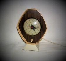 Brown & Bigelow Modern Mid Century Art Deco Desk Clock Alarm Clock with Light