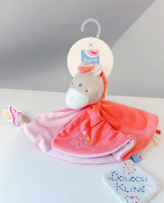 Doudou plat rond - plat, cheval