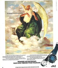 PUBLICITE ADVERTISING 114  1975  JAZ  montres éléctronic par LUDO