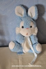 Lapin assis de marque   NOUNOURS, bleu,   Vintage , 21 cm