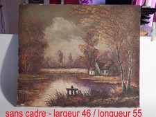 PEINTURES ROBERT MOGISSE CHAUMIERE AU BORD DE L'EAU SANS CADRE