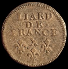 Liard De France Buste Âgé 1693 X Amiens Louis XIV Belle Qualité