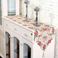 Floral Dentelle Gland Nappe Table Tissu Chemin Housse Creux Maison Pièce Décor