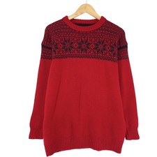 Pull Vintage Nordique Norvégien Fair Isle En Laine Femme Taille M