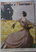 " Modes et Travaux " :  n°624 de 1952...Robe de Manguin-Noël-Poupée Françoise
